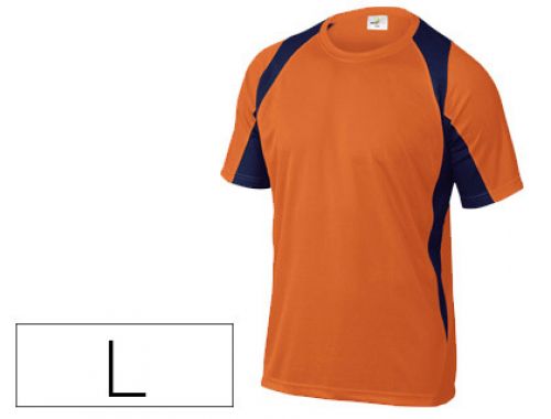 T-shirt deltaplus poliester manga curta colarinho redondo tratamento secagem rapida cor laranja-marinho tamanho l , Deltaplus , 75691 , 3295249175030